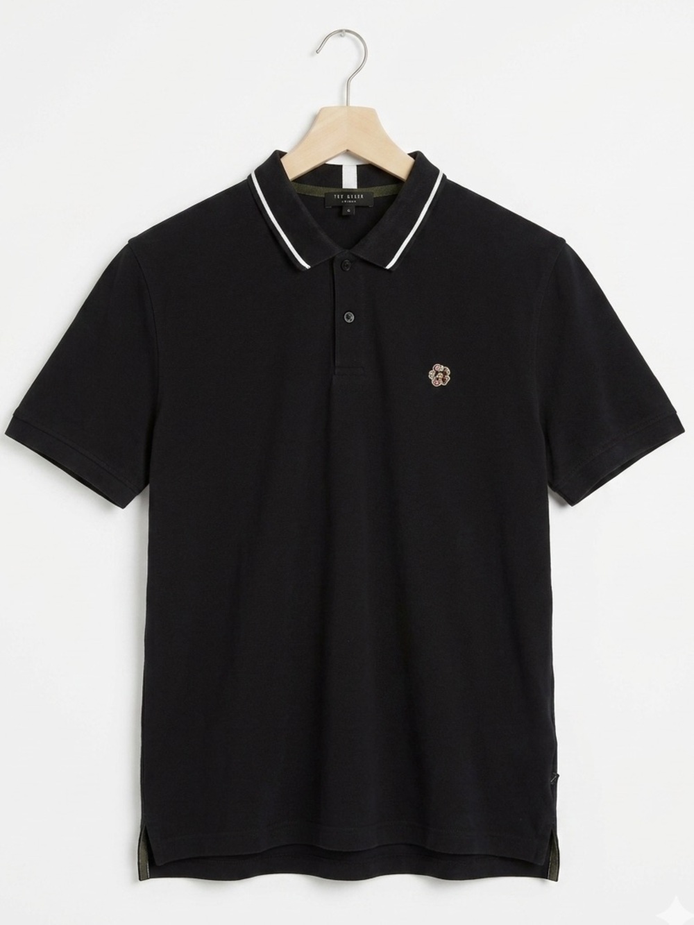 Ted Baker London Camdn Pique Polo Black Short Sleeve Shirt Mens UK 5 / US L